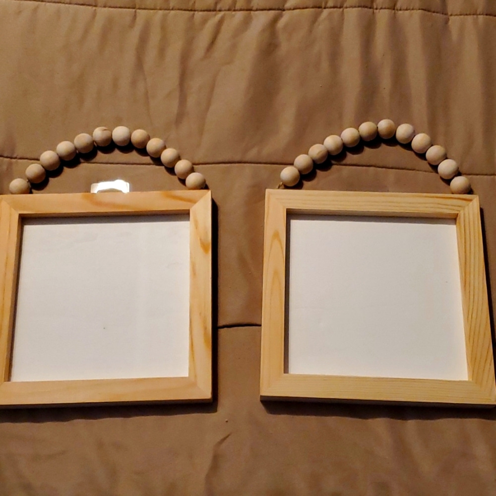 Set of 2 Wood Beaded Handle Frame